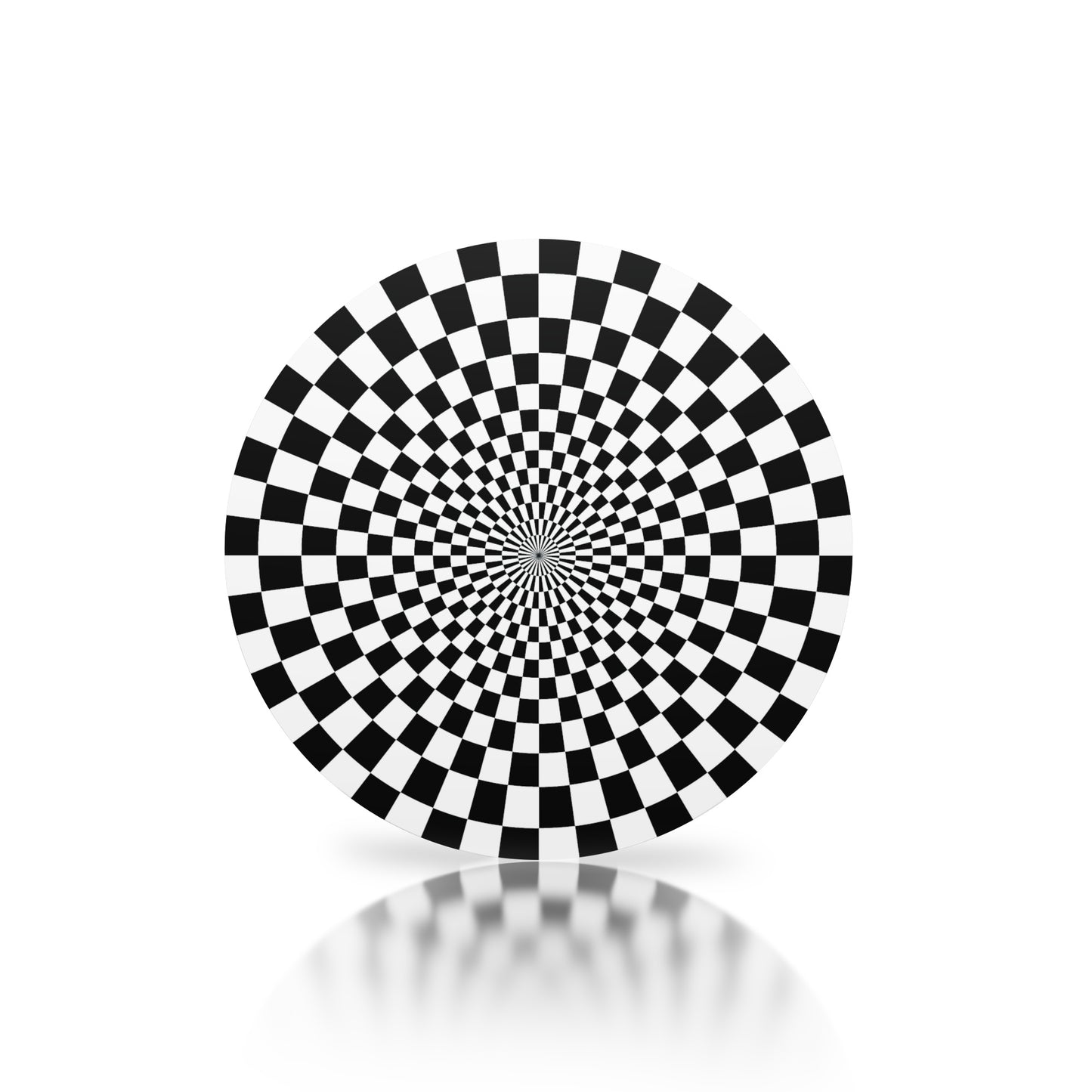 Black and white round Checkered placemats 