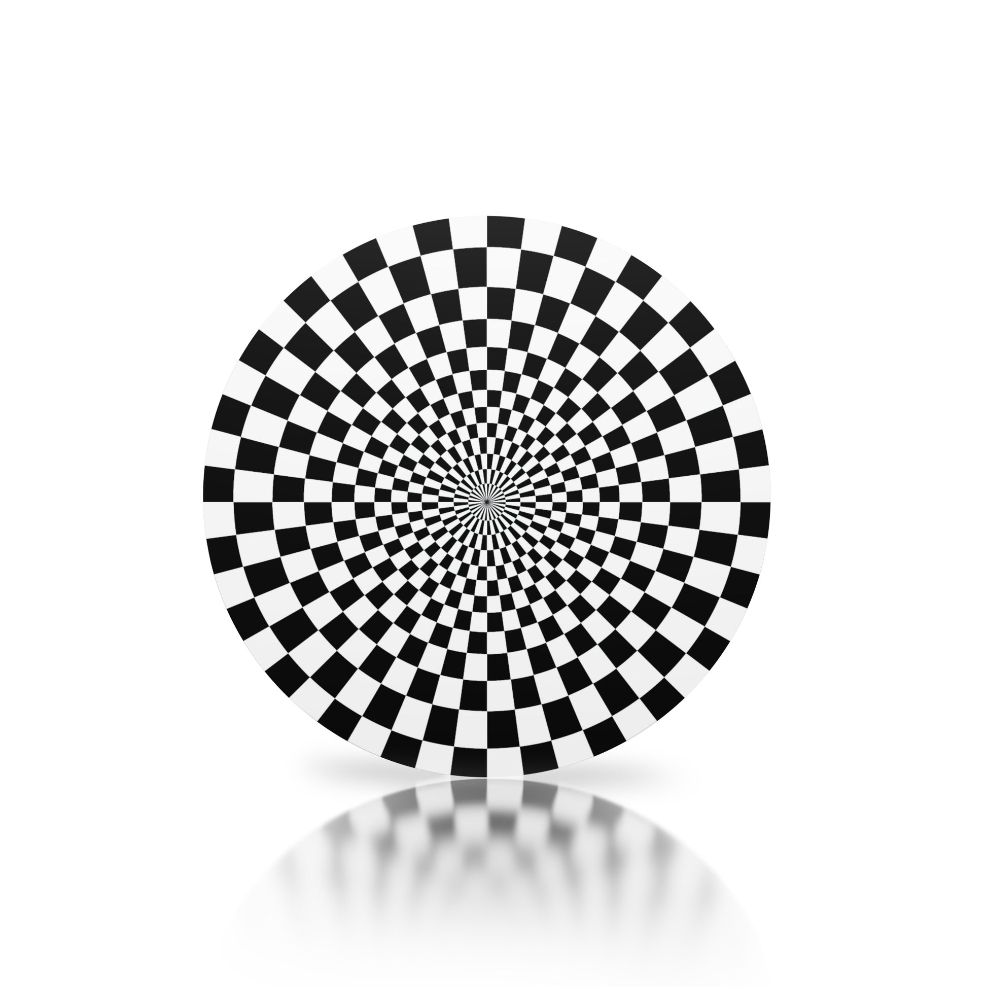 Black and white round Checkered placemats 