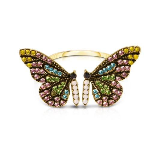 Butterfly Rhinestone Napkin Rings, Set of four